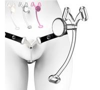 Male Cock Cage with Adjustable Three-Way Strap, Practical Butterfly Style Flat Chastity Devices for Male Cross-Dressing -UKGA05Z (Transparent-Long, B:Same and Cheaper)