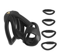 Male Comfortable Chastity Cage Set for Cross-Dressing -UKGA11aP，Black-M：F | Practical Chastity Device, Cock Cage with 3D Design