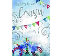 Male Cousin Presents & Bunting Design Happy Birthday Card Lovely Verse