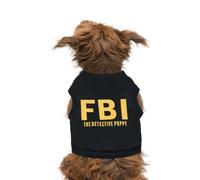 Male Dog Clothes - Dog T-shirt with Pattern - the Detective Puppy Shirt
