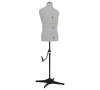 Male Dress Form Grey Polyester/ABS Adjustable Size 37-45 Bust94-114 Hip99-119