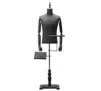 Male Dress Form Mannequin Torso, Adjustable Height Stand with Arms | Adjustable Male Torso Mannequin with Wooden Arms and Metal Stand, Ideal for Clothing Retail Displays and Sewing Projects