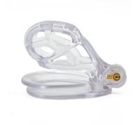 Male Extra Large Chastity Cage，3D Printed Modeling Chastity Device 4 Size Curved Rings Included,，Men Hollow Ventilation Penis Lock Adult Sex Toys Sm Bondage for Man Couple White M