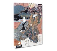 Male & Female Actors By Utagawa Kunisada Asian Japanese Canvas Wall Art Print Ready to Hang, Framed Picture for Living Room Bedroom Home Office Décor, 30x20 Inch (76x50 cm)