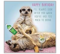 Male/Female Birthday Card - General Funny Card for Men/Women - Meerkats Too Much to Drink - Eco-Friendly & Recyclable - by Darkroom