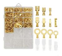 Male Female Electrical Connectors Kit, 1000Pcs Crimp Terminals 2.8/4.8/6.3mm With Insulation Sleeves Grounding Tabs And Cable Tie Mounts
