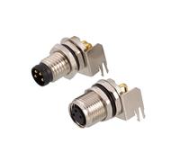 Male Female M8 3 4 5 6 8 Poles Pins Right Angled Back Mount Grounded PCB Type Waterproof IP67 M10 Screw Sensor Connectors(MULTI,PCB_GROUNDED_M8_6 PIN A-CODE)