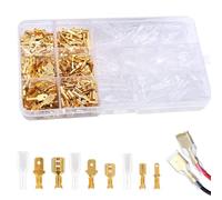 Male Female Spade Connectors, Wire Crimp Terminal Block, Wire Spade Connectors, 2.8mm 4.8mm 6.3mm Electrical Wires Connector,with Insulating Sleeve,for Car Audio Speaker