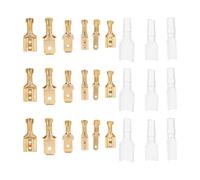 Male Female Spade Wire Crimp Terminal Connectors Kit with Insulated | Copper Brass Material with PVC Insulation, Compartment Storage Box Included, for DIY Electricians and Workshop Maintenance