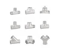 Male Female Threaded 3 Three Way Type Tee T 304 Stainless Steel Pipe Connector Fitting 1/4" 1/2" 3/4" 1" 1-1/4" 1-1/2"BSP(FxFxM)