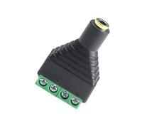 Male Female Video 3.5mm 4 Pin Stereo Male to Screw Terminal Stereo Port 3.5mm Female 4 Pin Terminal Block Bolt Screw Adapter
