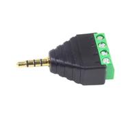 Male Female Video 3.5mm 4 Pin Stereo Male to Screw Terminal Stereo Port 3.5mm Female 4 Pin Terminal Block Bolt Screw Adapter
