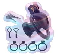 Male Flat Protection Cage Set for Role Play, Male Practice Protection Cage with Heart-Shaped Design and 4 Sizes Rings -UKGA03ZP (Black-Long, Universal:B)