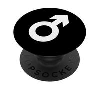 male gender symbol black white masculinity men masculine PopSockets Adhesive PopGrip