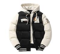 Male Gifts for Xmas Mens Half Zip Pullover Mens Christmas t Shirts Funny Mens Winter Jackets with Hood Men Coats and Jackets Cute Hoodies Jumpers for Men Golf Gilet for Men (Black, L)
