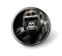 Male Gorilla Lapel Pin Cute Metal Brooch Pin Fashionable Round Badge for Shirts, Hats, Jackets Unique Fashion Accessories Gift for Men & Women
