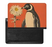 Male Gorilla Passport Holder Slim Travel Wallet RFID Blocking Card Case Cover Passport Cover Protector Essentials with Credit Card Slots for Women/Men, A Flower and Penguin, One Size, Modern
