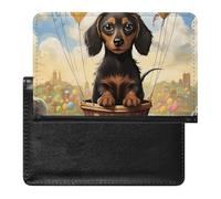 Male Gorilla Passport Holder Slim Travel Wallet RFID Blocking Card Case Cover Passport Cover Protector Essentials with Credit Card Slots for Women/Men, dachshund hot air balloon, One Size, Modern