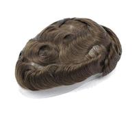 Male Hair Prosthesis 0.1Mm V Loop Skin Toupee Men Natural Invisible Wigs For Men 100% Hair System Unit 110 6x8#Color 6