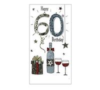 Male Happy 60th Birthday Greeting Card Hand-Finished Champagne Range Cards