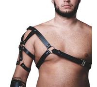 Male Harness Men's Harness Leather Mens Body Harness Adjustable Punk Gothic Chest Belt Shoulder Armor Mens Sexy Outfits for Cosplay Party Clubwear Men's Erotic Apparel Costumes Lingerie Bondagewear
