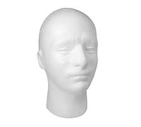 Male Head Polystyrene Mannequin Display for Hats, Wigs & Headphones - Home or Shop (POLYM) (1)