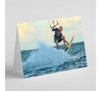 Male kite surfing birthday card