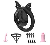 Male Lightweight Chastity Device Cock Cage Invisible Lock Chastity Cage for Men with 4 Silicone Active Rings & 2 Keys,Sex Toys for Male Urinary Catheter Penis Exercise Abstinence Bondage Play