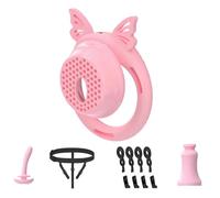 Male Lightweight Chastity Device Cock Cage Invisible Lock Chastity Cage for Men with 4 Silicone Active Rings & 2 Keys,Urinary Catheter Sex Toys for Male Penis Exercise Abstinence Bondage Play