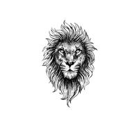 Male Lion Flower Arm, Back Herbal Temporary Tattoo Sticker, Waterproof, Lasting For 2 Weeks, Semi Permanent Fake Tattoos