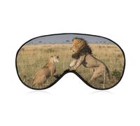 Male Lion is Rebuffed by A Lioness Sleep Mask with Adjustable Strap, Comfortable Soft Eye Mask Sleeping Aid, Light-Blocking Eye Masks