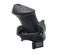 Male Long Perforated 3D Cock Cage with 3 Arc Penis Ring 5 Plastic Lock 1 Br Built-in Lock Chastity Device Adult Sex Toy Black One Size