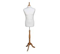 Male Mannequin Dressmakers Display Dummy - Tailors Bust Style Torso on Wooden Tripod Display Stand