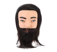 Male Mannequin Head with Beard, Realistic Hairdresser Training Head for Barber Styling Practice, PVC Resin Salon Display Model for Perm Bleach Dye Trim