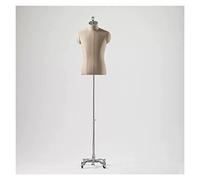 Male Mannequin Stand Torso with Wheels, Heavy Duty Rolling Half Mannequin Torso Body Dummy For Suits, Height Adjustable