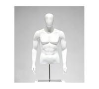 Male Mannequin Torso Body with Adjustable Metal Stand, Plastic Half Body Display Dress Form for Retail, Photography, and Window Display