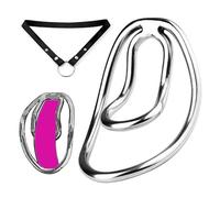Male Metal Penis Clip with Adjustable Chastity Belt, Special Cock Device for Men Cross-Dressing -UKHA25a (C:2-Way Waistband)