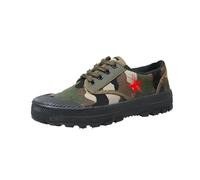 Male Mountaineering Wear Resistant Military Training Construction Site Labor Protection Rubber Shoes Female Farmland Work Canvas Release Shoes (Khaki,5)