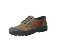 Male Mountaineering Wear Resistant Military Training Construction Site Labor Protection Rubber Shoes Female Farmland Work Canvas Release Shoes (Yellow,5)