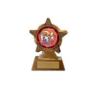 Male Multi Athletics Trophy Award Premier Star Antique Gold 120mm Track & Field Heavy Resin Free Engraving -troshow1-gd