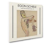 Male Nude Vol.1 By Egon Schiele Canvas Print | Gallery Wrapped 30mm Frame Wall Art | 14x14 inches | Ready to Hang | Classic People Picture | Living Room Bedroom Lounge Office