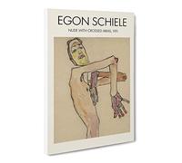Male Nude Vol.1 By Egon Schiele Canvas Print | Gallery Wrapped 30mm Frame Wall Art | 24x16 inches | Ready to Hang | Classic People Picture | Living Room Bedroom Lounge Office