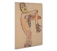 Male Nude Vol.1 By Egon Schiele Canvas Print | Gallery Wrapped 30mm Frame Wall Art | 30x20 inches | Ready to Hang | Classic People Picture | Living Room Bedroom Lounge Office