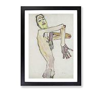 Male Nude Vol.1 By Egon Schiele Classic Painting Framed Print | A2 Black Framed Wall Art | Ready to Hang | Classic Historical Picture | Living Room Bedroom Lounge Office