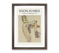 Male Nude Vol.1 By Egon Schiele Exhibition Museum Painting Framed Print | A3 Walnut Framed Wall Art | Ready to Hang | Modern Historical Picture | Living Room Bedroom Lounge Office