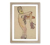 Male Nude Vol.1 by Egon Schiele Framed Print | A2 Oak Framed Wall Art | Ready to Hang | Modern Nature Picture | Living Room Bedroom Lounge Office