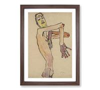 Male Nude Vol.1 by Egon Schiele Framed Print | A2 Walnut Framed Wall Art | Ready to Hang | Modern Nature Picture | Living Room Bedroom Lounge Office