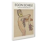 Male Nude Vol.1 Egon Schiele Canvas Print | Gallery Wrapped 30mm Frame Wall Art | 30x20 inches | Ready to Hang | Contemporary People Picture | Living Room Bedroom Lounge Office