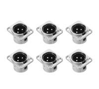 Male Panel Mount Socket Nickel Silver Connector 6pcs Xlr 3 Pin