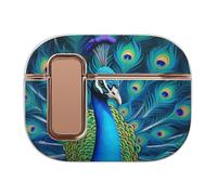 Male Peacock Headphone & Earphone Cases Compatible with Airpod Pro Scratch-Resistant PC Protective Cover with Secure Buckle